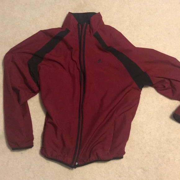 maroon adidas windbreaker